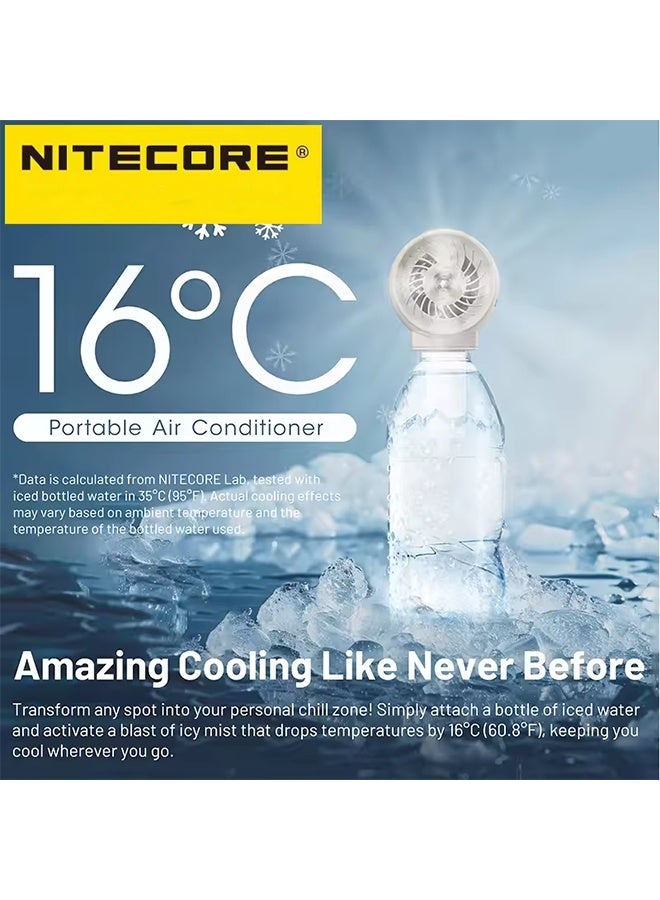 NITECORE izzcool 10 Handheld Air Conditioner Fan EDC Portable Cooling Spray Mini Fan USB-C Rechargeable Mist Cooler - Image 5