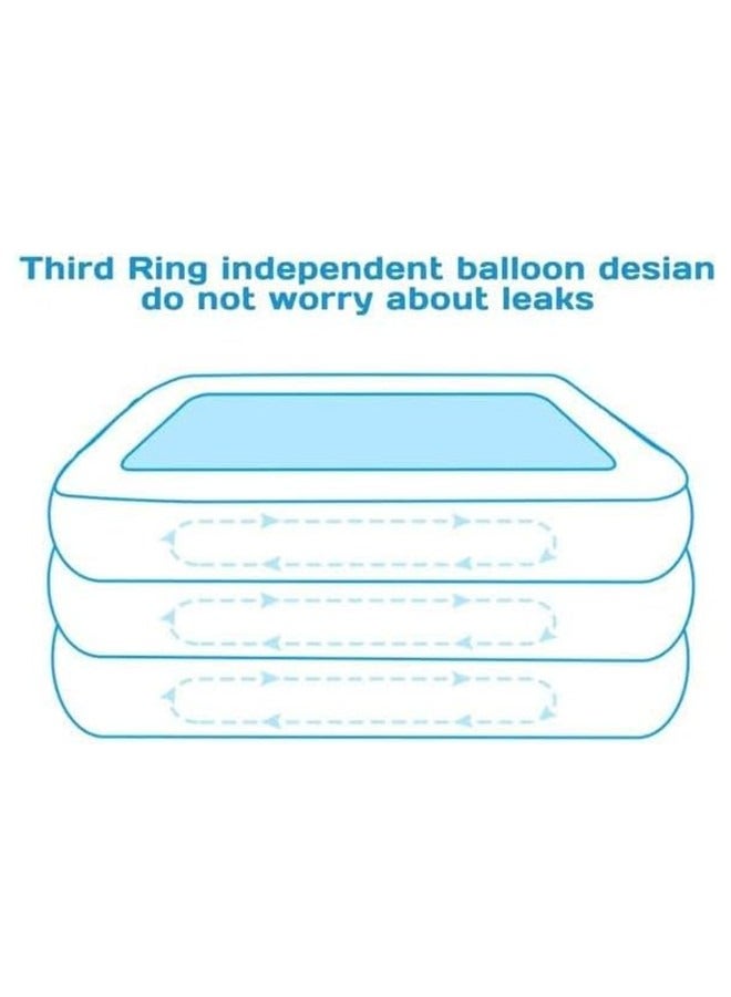 Beauenty Family Inflatable Swimming Pool Thick Lounge Pool Summer Water Party Supply for Baby Kids Adult for Outdoor Garden Backyard (305cm-blue) - Image 2