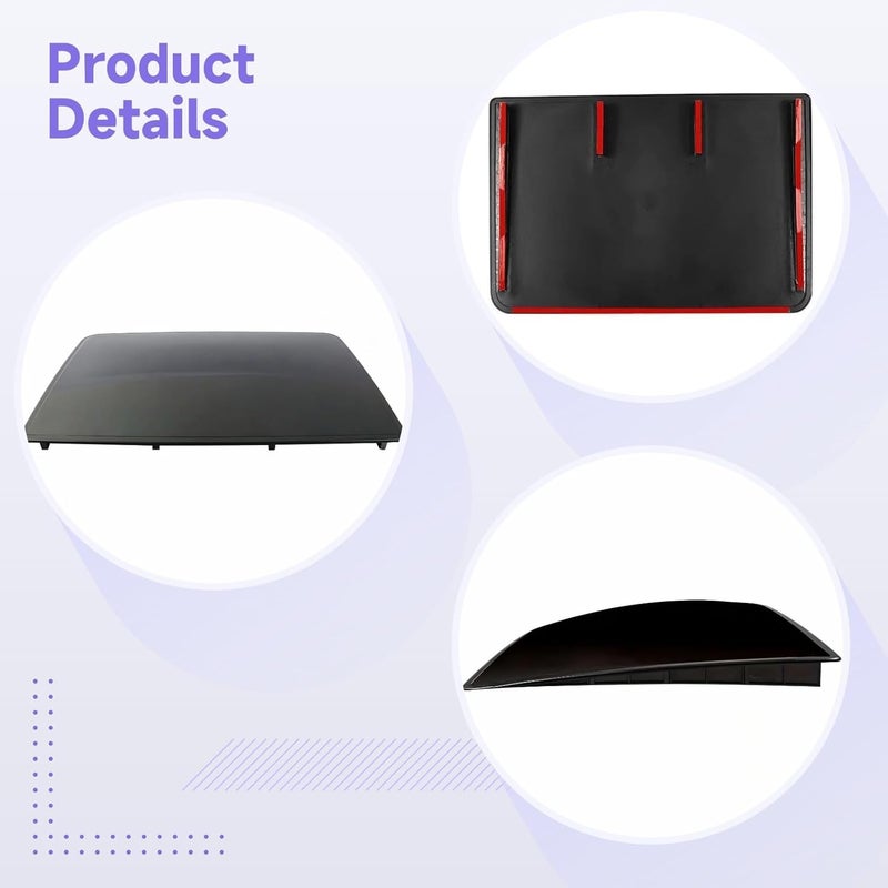 Panoramic Car Sunroof Simulator, 26.5 X 19.5 Inches, Self-Adhesive Roof Accessory for Auto Modification, Black Plastic Wind Deflector - Image 2