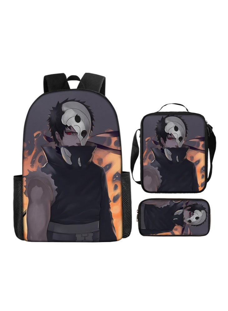 Naruto backpack pencil case satchel three-piece suit men and women leisure sports travel backpack student school backpack - Image 1