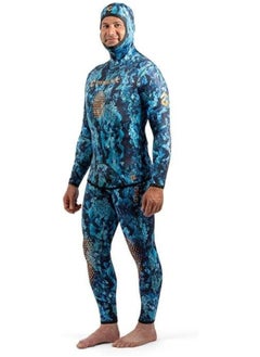 DYNAMICNORD DYNAMIC NORD SFS-3 FREE DIVE SUIT 3MM HOODED JACKET + PANT CAMO/BLUE  - Image 2