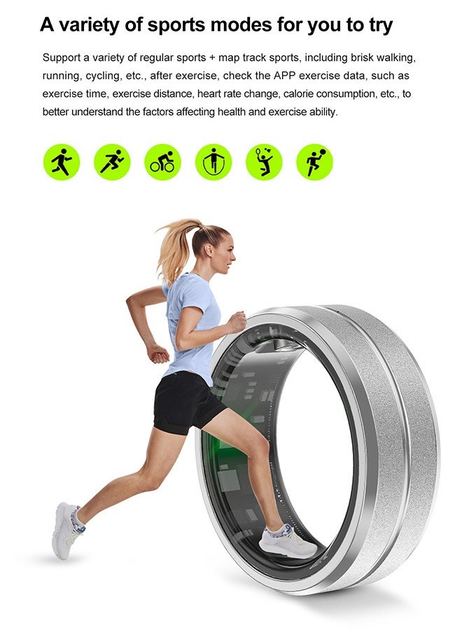 OLO Fitness Tracker Smart Ring for Men Women, Step Counter Heart Rate Oxygen Sleep Tracker Health Ring, Waterproof Long Battery Life Smart Rings Compatible with iOS & Android (Silver + Side Gold, 20.7mm)  - Image 4
