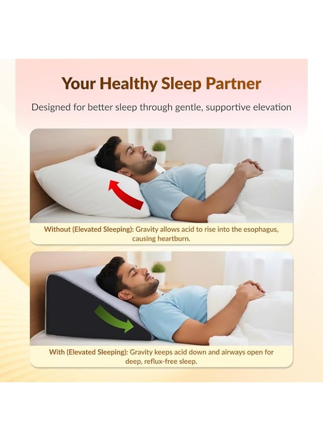 Orthopedic Memory Foam Wedge Pillow, 10-Inch Incline Support for Back and Leg Elevation, Comfortable Bed Pillow for Rest and Recovery - Image 2