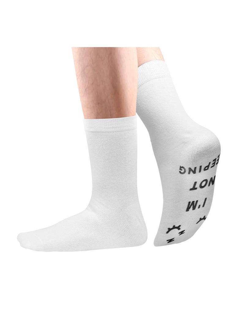 KASTWAVE Men's Black Socks, Funny Socks Birthday Gifts for Men Dad Grandpa Son Women Grandma Daughter, I'm Not Sleeping I'm Just Resting My Eye - Image 3