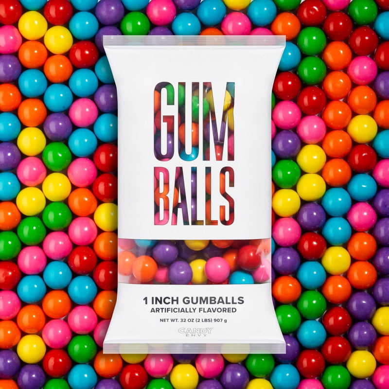 Candy Envy  Assorted Gumballs  1 Inch  Approximately 113 Per 2lb Bag  Bulk Assorted Candy  North American Made  Kosher Certified - Image 3