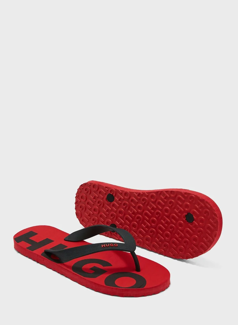 HUGO Logo Flip Flops