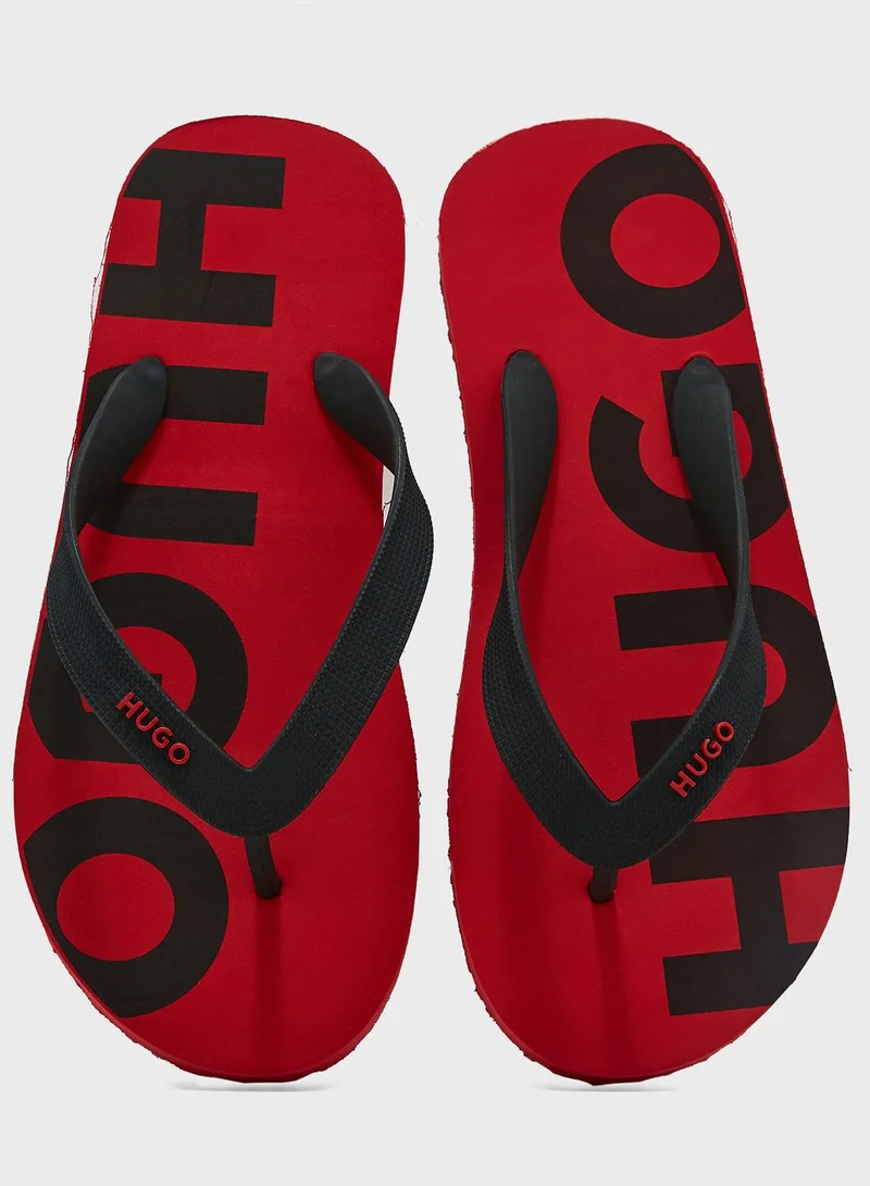 HUGO Logo Flip Flops