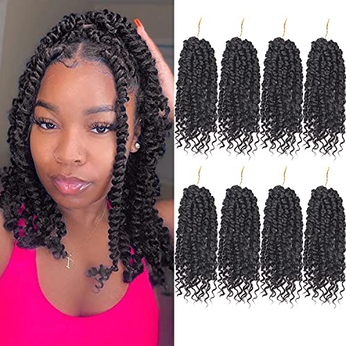 Bileaf Passion Twist Crochet Hair for Black Women Pretwisted Short Crochet Passion Twist Hair Pre Looped Passion Twists Crochet Braids Bohemian Crochet Hair10 Inch Off Black - Image 2
