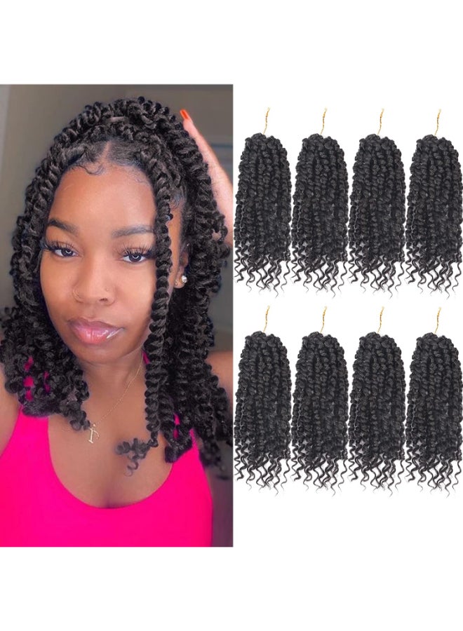 Bileaf Passion Twist Crochet Hair for Black Women Pretwisted Short Crochet Passion Twist Hair Pre Looped Passion Twists Crochet Braids Bohemian Crochet Hair10 Inch Off Black - Image 3