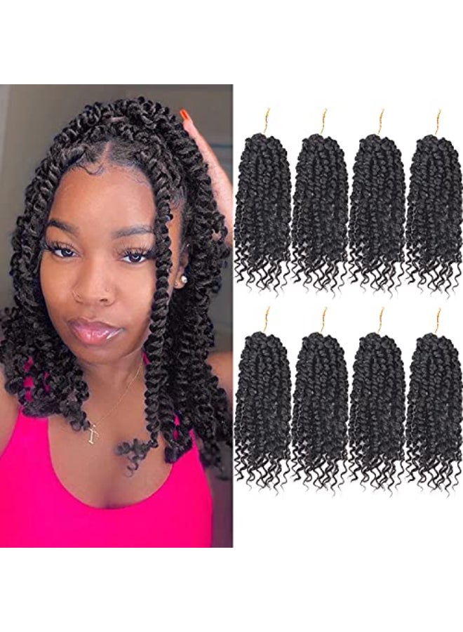 Bileaf Passion Twist Crochet Hair for Black Women Pretwisted Short Crochet Passion Twist Hair Pre Looped Passion Twists Crochet Braids Bohemian Crochet Hair10 Inch Off Black - Image 1