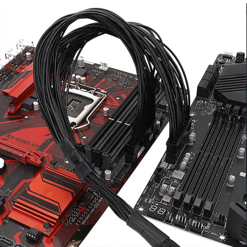 24Pin 1 to 2 Port ATX Power Extension Cable Male to Female Desktop Computer - Image 4