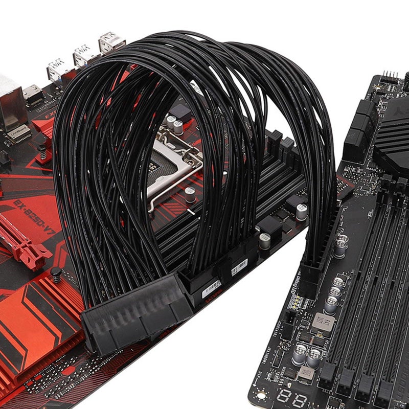 24Pin 1 to 2 Port ATX Power Extension Cable Male to Female Desktop Computer - Image 3