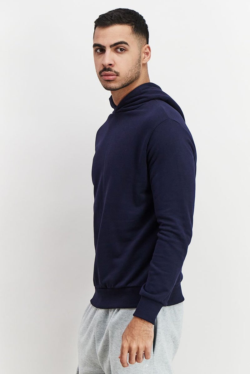 Baldinini Men Brand Logo Long Sleeves Hoodie, Navy Blue - Image 4