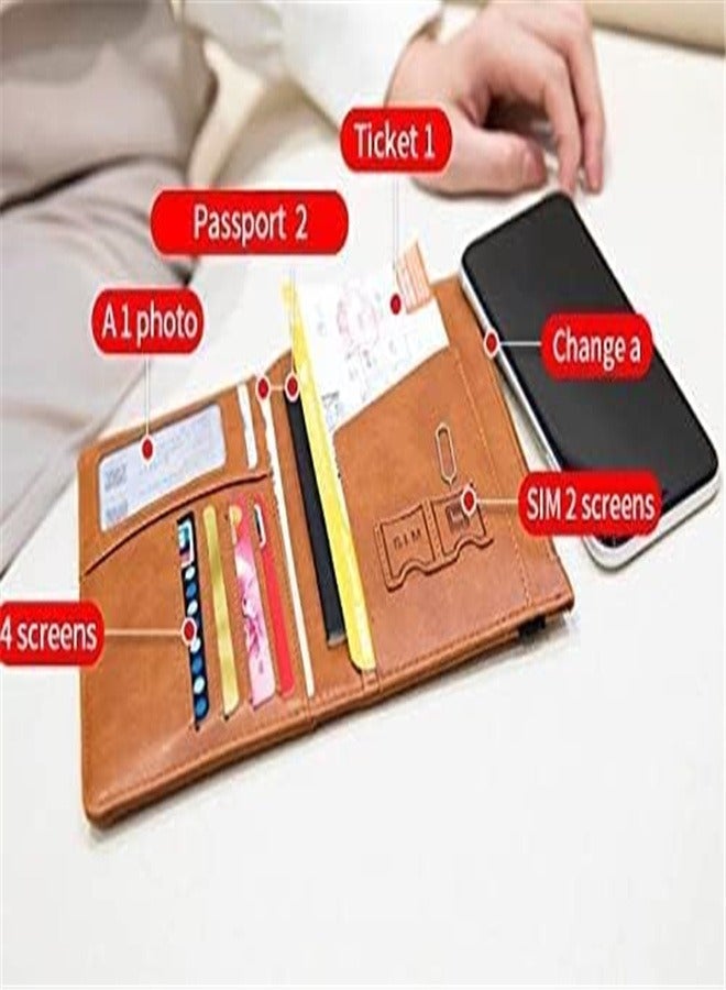Goolsky Passport Holder Travel Wallet Multifunctional RFID PU Leather Passport Holder Case - Image 4
