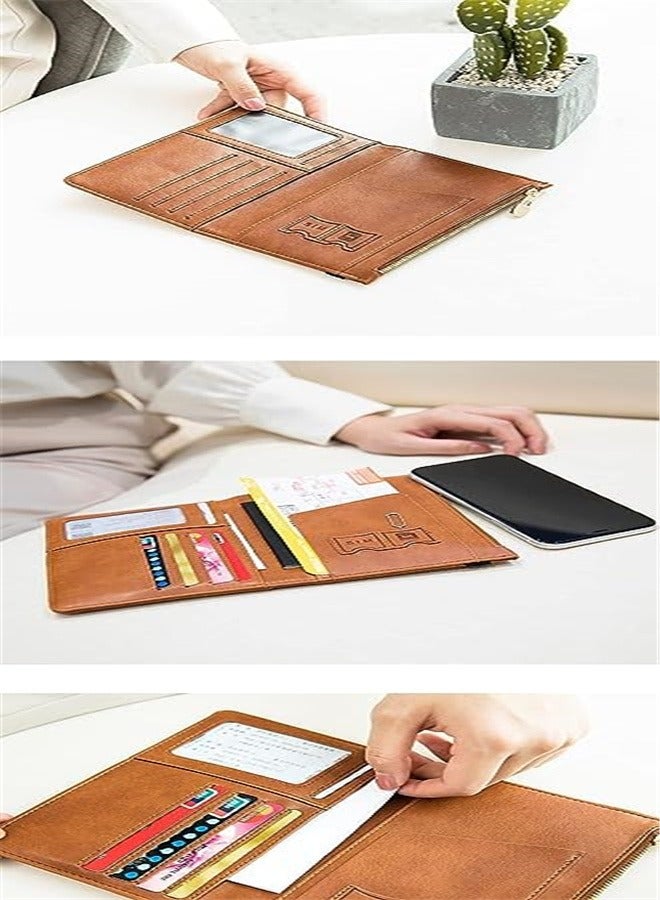 Goolsky Passport Holder Travel Wallet Multifunctional RFID PU Leather Passport Holder Case - Image 2