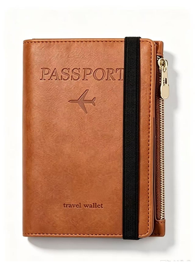 Goolsky Passport Holder Travel Wallet Multifunctional RFID PU Leather Passport Holder Case - Image 1