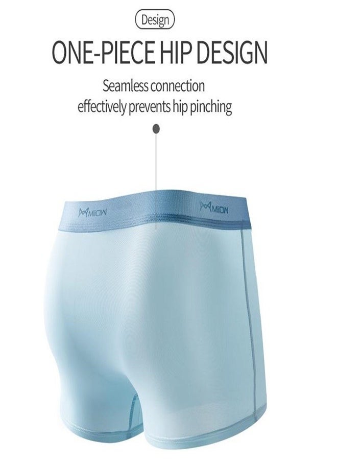 MIIOW - 3Pcs  Seamless Boxer Men Underwear Ice Silk Graphene Antibacterial Boxershorts Underpants Panties Underware Trunks - Image 1