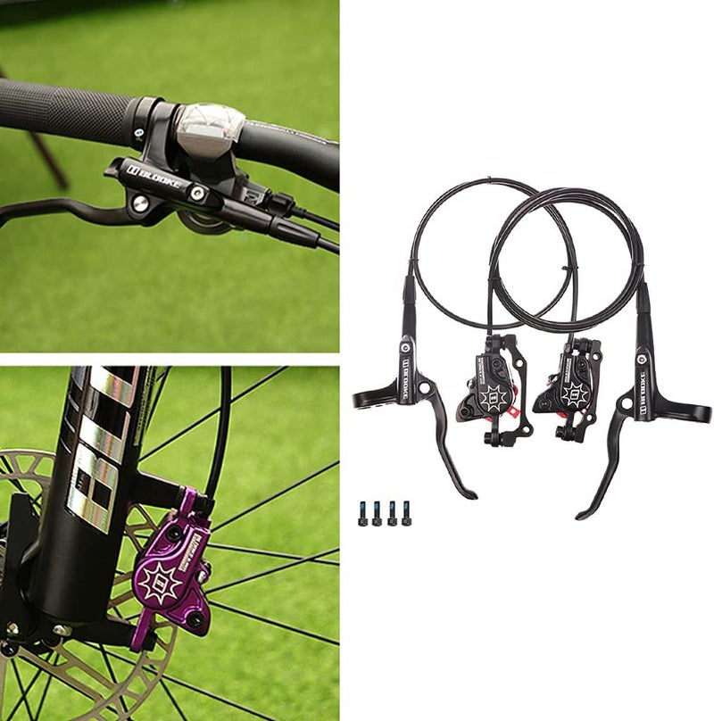 klarako Bike MTB Hydraulic Disc Brake Set for Mountain Road Bike Bicycle Forward Direction Hydraulic Disc Brake Left and Right Brakes Levers System Kit - Image 2