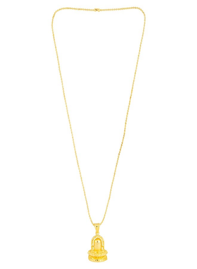 Memoir Bahubali Inspired Gold plated Shivling Lord Shiva chain Pendant For Men Women - Image 4