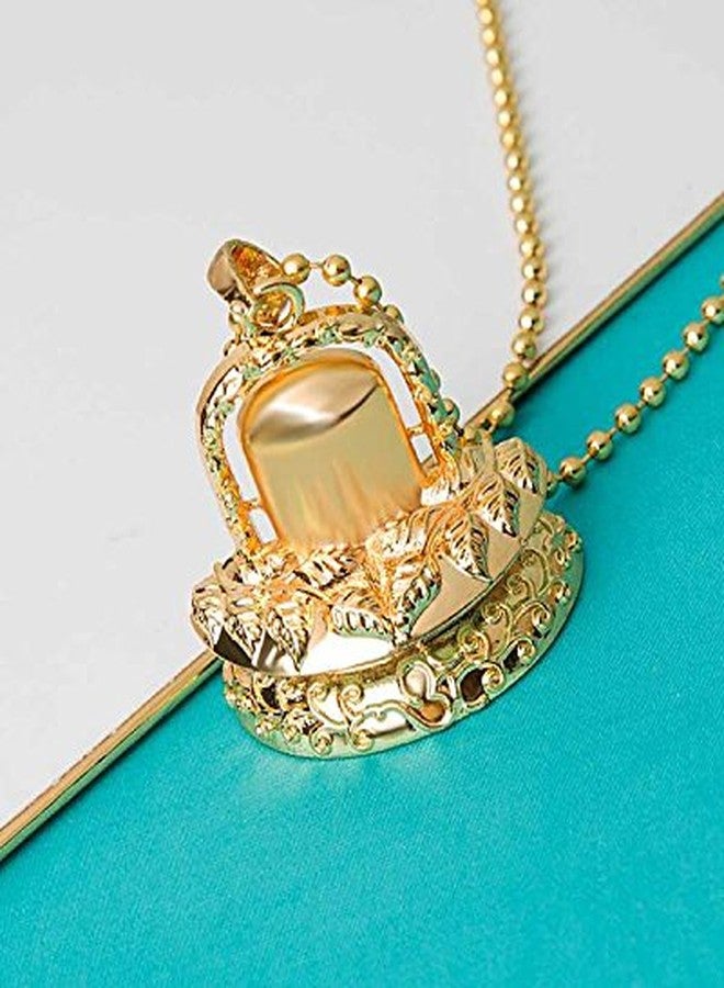 Memoir Bahubali Inspired Gold plated Shivling Lord Shiva chain Pendant For Men Women - Image 5