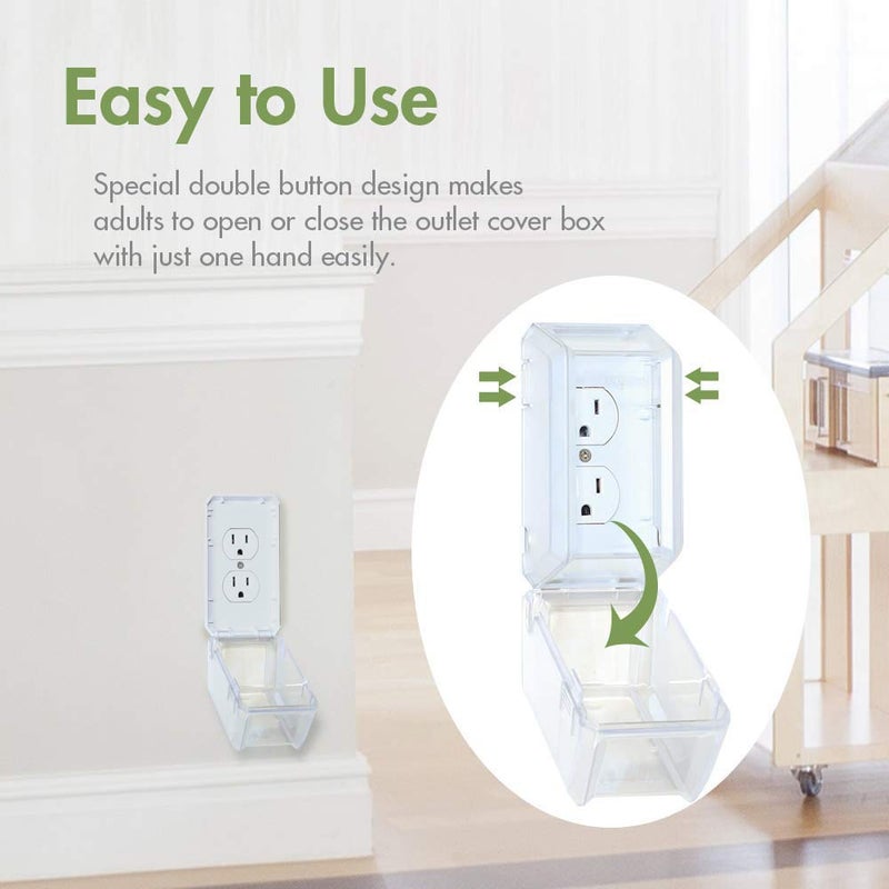 EUDEMON Baby Safety Electrical Outlet Cover Box Childproof Large Plug Cover for Babyproofing Outlets Easy to Install  Use 1 PackTransparent - Image 5