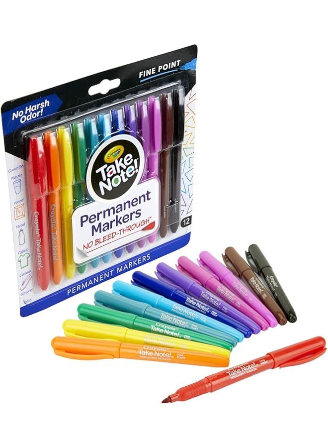 كرايولا مجموعة أقلام تحديد دائمة ذات أساس مائي مكونة من 12 قطعة - Image 2