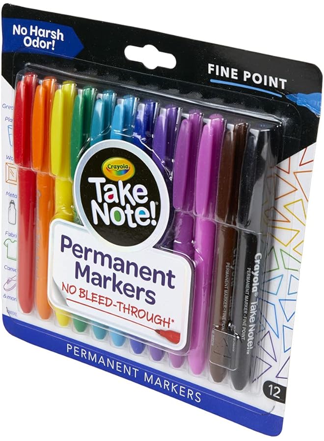 كرايولا مجموعة أقلام تحديد دائمة ذات أساس مائي مكونة من 12 قطعة - Image 5