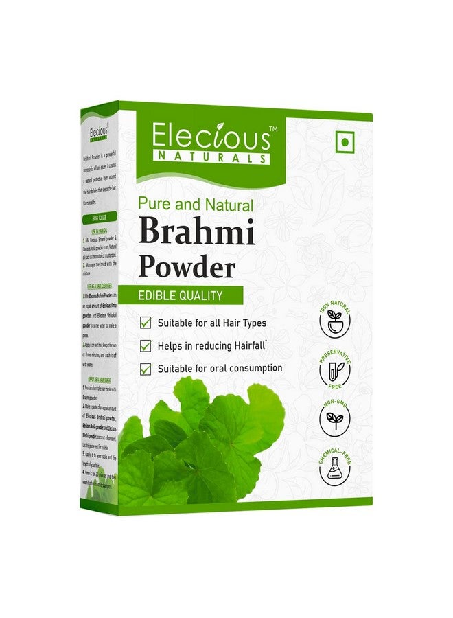 Elecious 100% Brahmi Powder For Hair Growth (200 Grams) And Eating | 100% Natural, No Preservative | Helps In Reducing Hairfall, Boost Hair Growth - Image 1