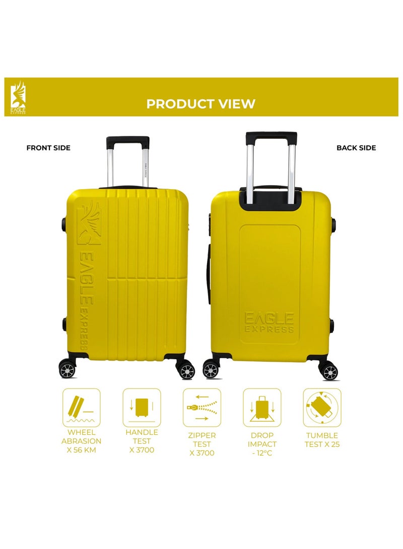 Eagle Express Aura 3-Piece Luggage Set (20/24/28 Inch) - Yellow - High Impact - Free Protective Cover - 1-Year Warranty - Image 3