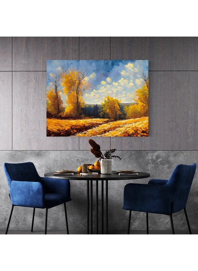 Walliv Golden Gleam Wall Art Canvas Painting For Home Decor 87x50 cm.  - Image 3