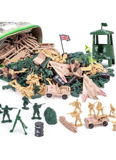 3 otters 120Pcs Army Men Military Set, Army Men Toy Soldiers Military Figures And Accessories With Vehicles Aircrafts Assault Boats  - Image 1