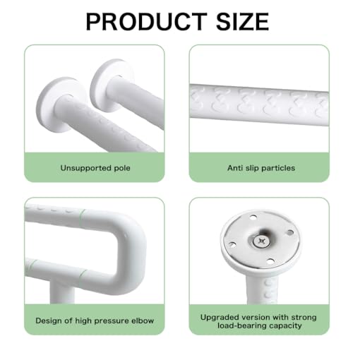 HANNEA® Grab Bar for Bathroom Wall Mounted Bathroom Handle for Senior Citizen Stainless Steel Toilet Safety Handle with Glow-in-The-Dark Guiding Line Bathroom Fittings for Elderly, Pregnant Women - Image 3