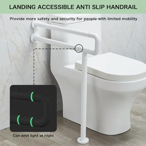 HANNEA® Grab Bar for Bathroom Wall Mounted Bathroom Handle for Senior Citizen Stainless Steel Toilet Safety Handle with Glow-in-The-Dark Guiding Line Bathroom Fittings for Elderly, Pregnant Women - Image 4