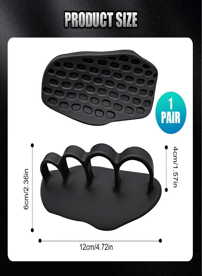 CoolShef مقبض رفع الأثقال CoolShef (زوج واحد) | مقبض يد سيليكون مانع للانزلاق لرفع الأثقال، الدمبل، الرفعة المميتة | ملحقات رياضية للرجال والنساء (أسود) - Image 2