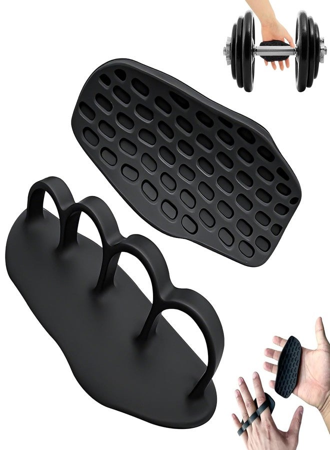 CoolShef مقبض رفع الأثقال CoolShef (زوج واحد) | مقبض يد سيليكون مانع للانزلاق لرفع الأثقال، الدمبل، الرفعة المميتة | ملحقات رياضية للرجال والنساء (أسود) - Image 1
