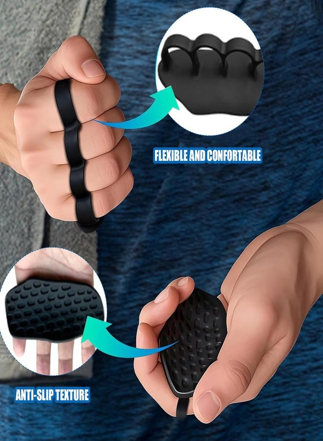 CoolShef مقبض رفع الأثقال CoolShef (زوج واحد) | مقبض يد سيليكون مانع للانزلاق لرفع الأثقال، الدمبل، الرفعة المميتة | ملحقات رياضية للرجال والنساء (أسود) - Image 3