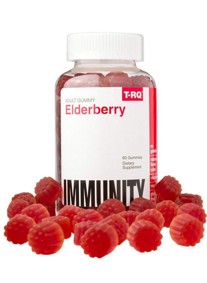 T.RQ Elderberry Gummy (Dietary Supplements) Natural Rasberry 60 Count Red  - Image 2