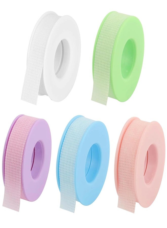 Creztail Lash Tape for Eyelash Extensions – 5 Rolls Silicone Gel Eyelash Tape, Adhesive Microporous Lash Extension Tape for Lift/Make Up, Easy Tear Breathable Lash Tape for Clusters (0.5in x 3.9yd, Colorful) - Image 1