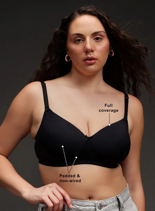 Clovia Padded Non-Wired Full Coverage Multiway T-shirt Bra