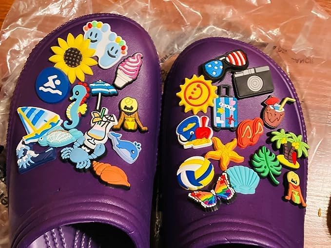 Khazna Crocodile Clogs Shoes Charms - 42 Pcs Summer Beach Decoration Charms - Image 2