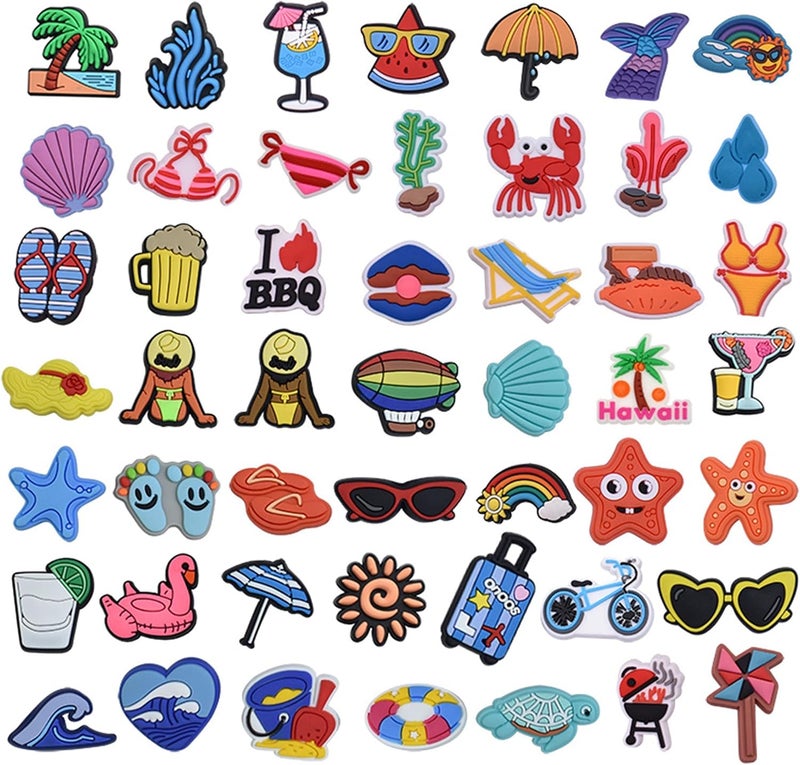 Khazna Crocodile Clogs Shoes Charms - 42 Pcs Summer Beach Decoration Charms - Image 1