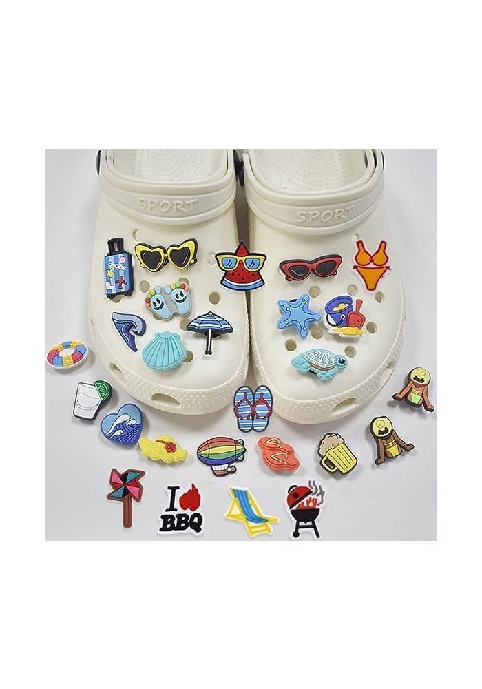 Khazna Crocodile Clogs Shoes Charms - 42 Pcs Summer Beach Decoration Charms - Image 3