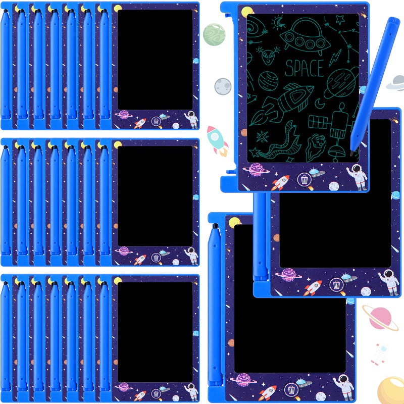 Nezyo 24 Pack Space Party Favors 46 Mini LCD Writing Tablet for Kids Space Checked Board Drawing Tablet Erasable Reusable Electronic Drawing Pads for Birthday Party Supplies Gifts - Image 3