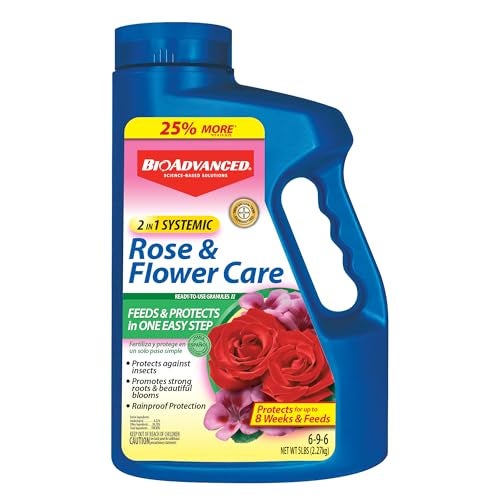 BioAdvanced 701100A 2 In 1 Rose Fertilizer and Flower Care Systemic Granules II Insect Killer, 5-Pound, Systemic Insecticide - Image 1
