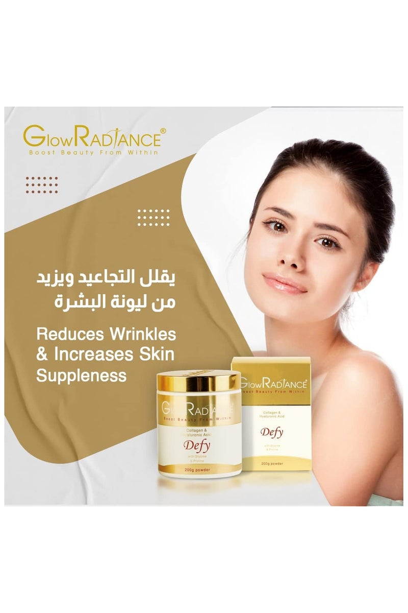 Glow Radiance بودرة جلو راديانس ديفي - كولاجين نقي 100% وحمض الهيالورونيك | بودرة وجه للتنظيف العميق وإزالة السموم - تساعد في علاج حب الشباب وتجديد البشرة، 200 جرام - Image 5