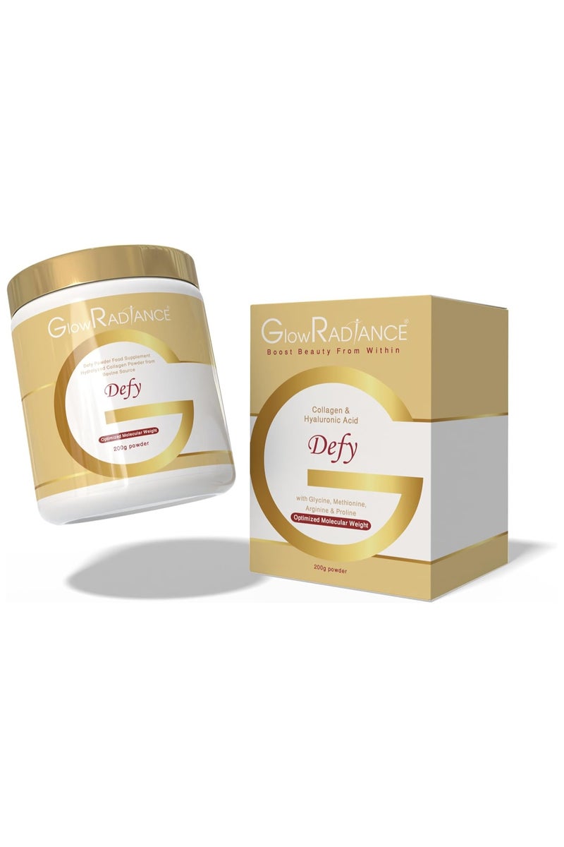 Glow Radiance بودرة جلو راديانس ديفي - كولاجين نقي 100% وحمض الهيالورونيك | بودرة وجه للتنظيف العميق وإزالة السموم - تساعد في علاج حب الشباب وتجديد البشرة، 200 جرام - Image 1