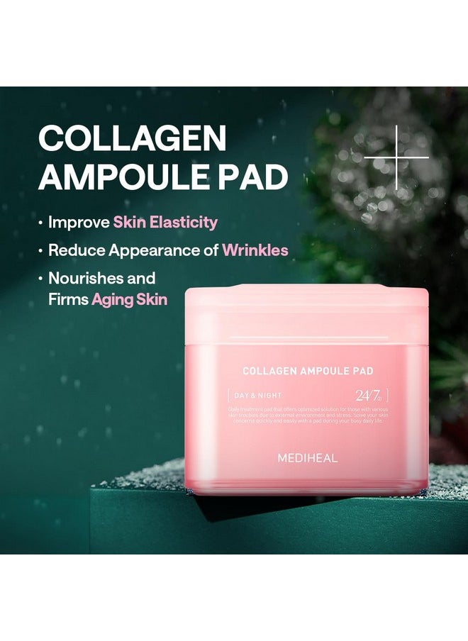 MEDIHEAL Mediheal Holiday Edition Collagen Ampoule Pad -Skin Firming & Restore Elasticity - Tighten Wrinkles & Lines - Vegan Eco Silk Pads,100 Pads,Christmas Gift  - Image 3