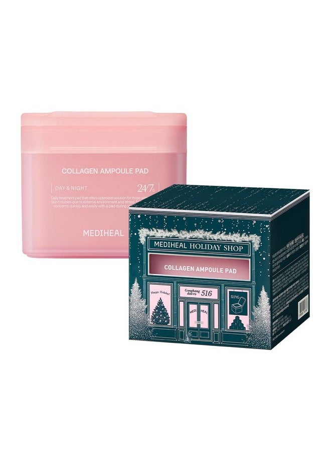 MEDIHEAL Mediheal Holiday Edition Collagen Ampoule Pad -Skin Firming & Restore Elasticity - Tighten Wrinkles & Lines - Vegan Eco Silk Pads,100 Pads,Christmas Gift  - Image 1