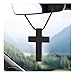 Wevdn Cross Hanging Ornaments for Car Rear View Mirror Premium Alloy Waterproof Cross Car Hanging Ornament Simple Cross Pendant Rear View Mirror Accessories for Car Truck Home Decor Black - Image 2