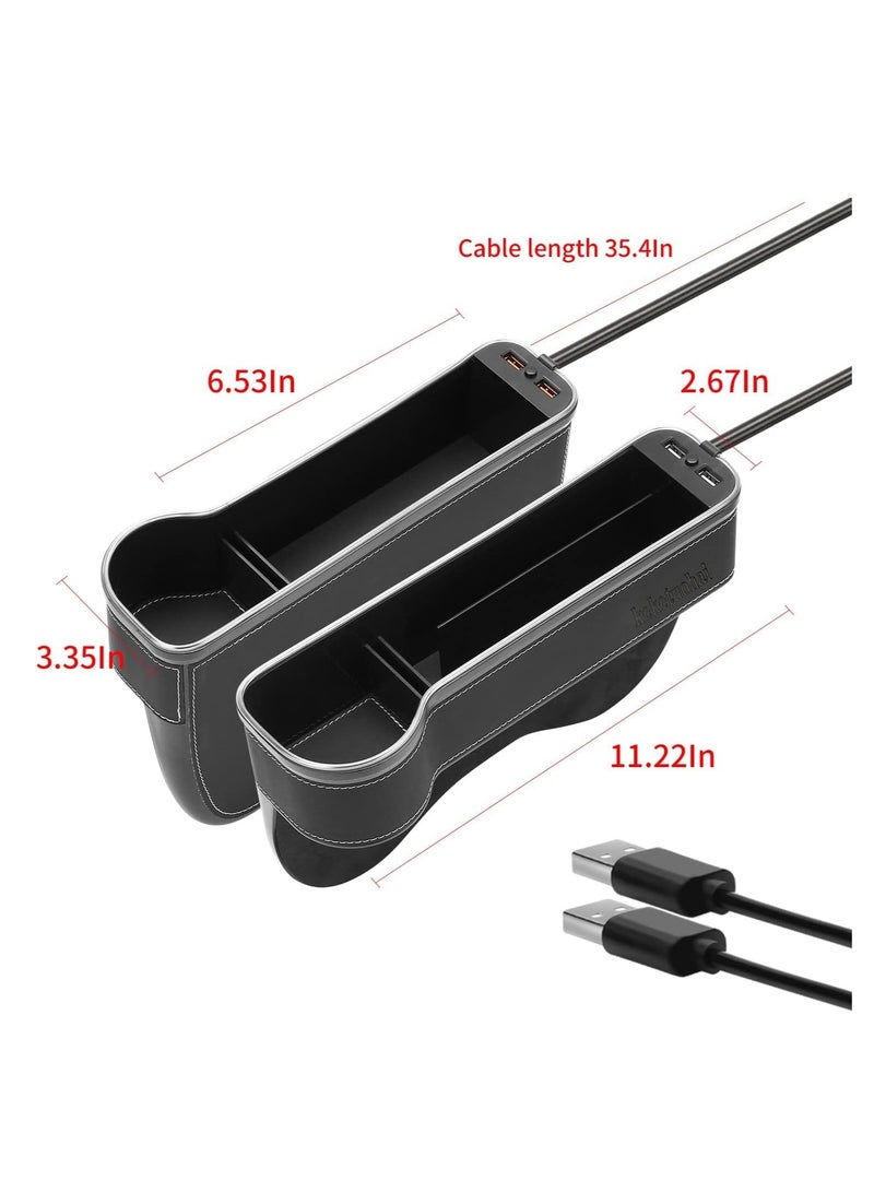 حامل فراغ مقعد السيارة متعدد الوظائف مع صندوق تخزين لفراغ المقعد و شاحن سيارة USB (عبوة 2) - Image 5